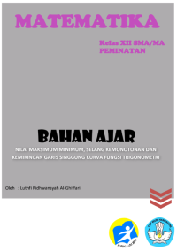 Image of Modul Matematika Peminatan Kelas XII Nilai Maksimum Minimum, Selang Kemonotonan dan Kemiringan Garis Singgung Kurva Fungsi Trigonometri